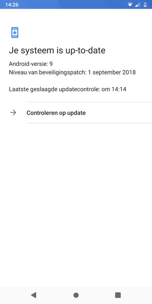 Selecteer Controleren op update