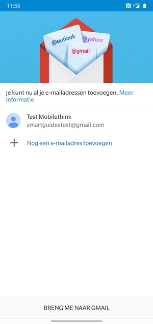 Selecteer BRENG ME NAAR GMAIL