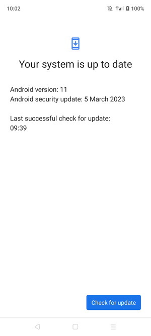 If your phone is up to date, you will see the following screen