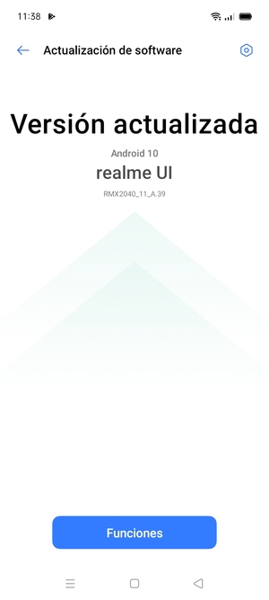 Si su teléfono está actualizado, verá la siguiente pantalla