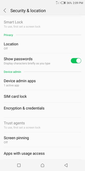 Select SIM card lock