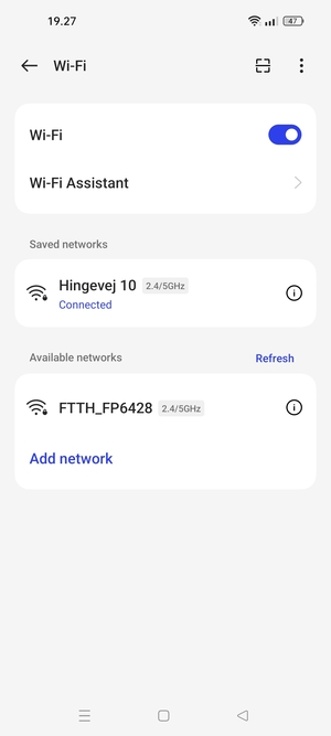 You are now connected to the Wi-Fi network