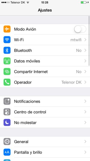 Seleccione Datos móviles