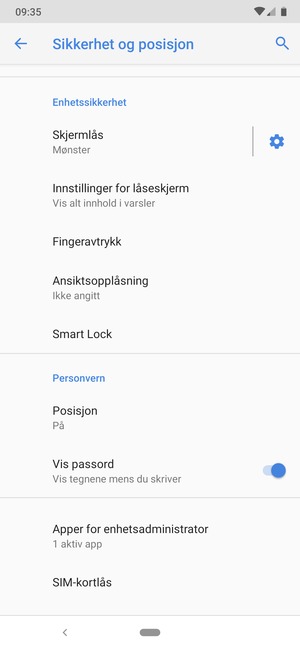 Velg SIM-kortlås