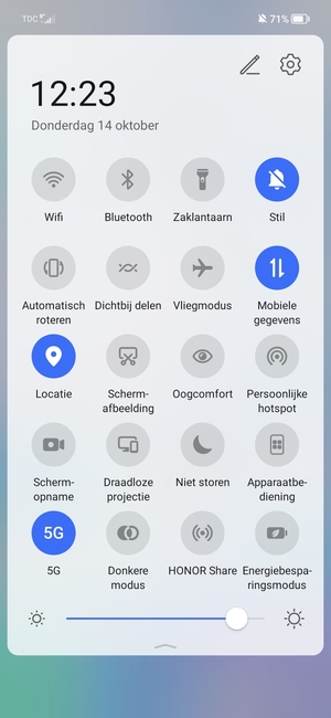 Selecteer Stil om weer naar geluid-modus te gaan