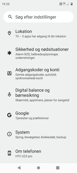 Scroll til og vælg System