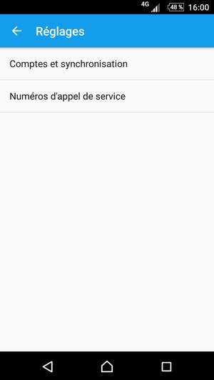 Sélectionnez Comptes et
synchronisation