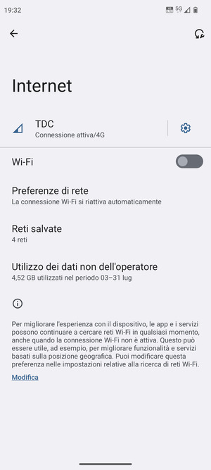 Attiva Wi-Fi