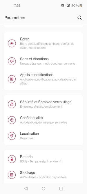 Faites défiler et sélectionnez Sécurite et Écran de verrouillage
