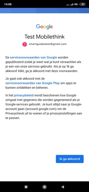 Selecteer Ik ga akkoord