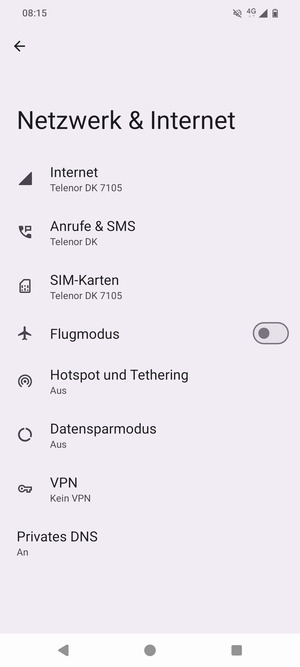 Wählen Sie Hotspot und Tethering