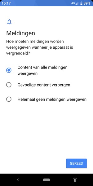 Selecteer uw voorkeursoptie en selecteer GEREED