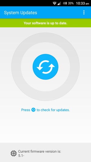If your phone is up to date, you will see the following screen.