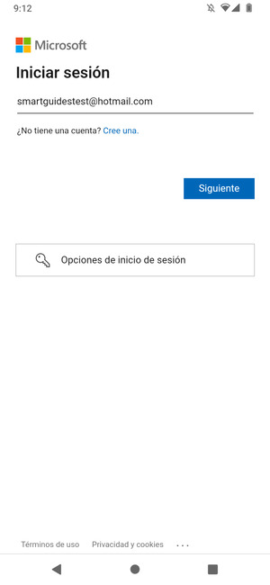 Introduzca su Dirección de correo electrónico y seleccione Siguente