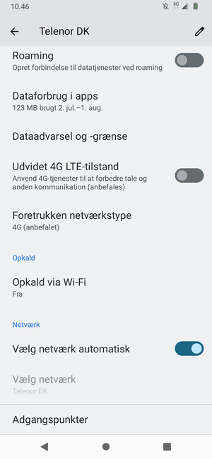Scroll til og vælg Adgangspunkter