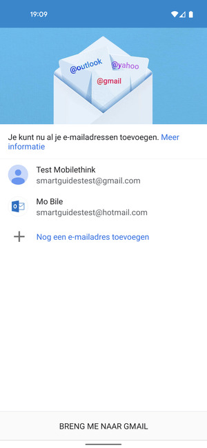 Selecteer BRENG ME NAAR GMAIL