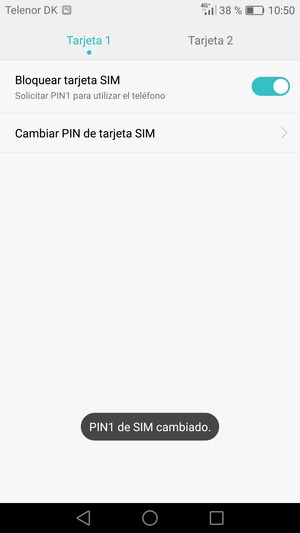 Su PIN de SIM ha sido cambiado
