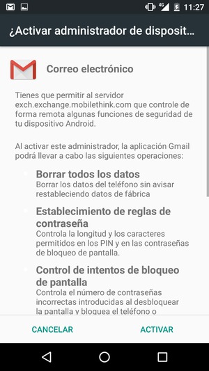Seleccione ACTIVAR
