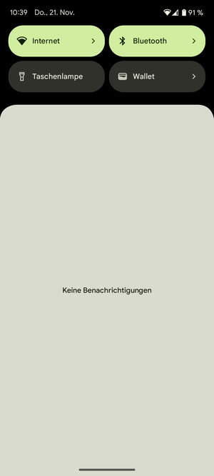 Ziehen Sie erneut das obere Menü nach unten
