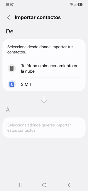 Seleccione SIM 1 o SIM 2