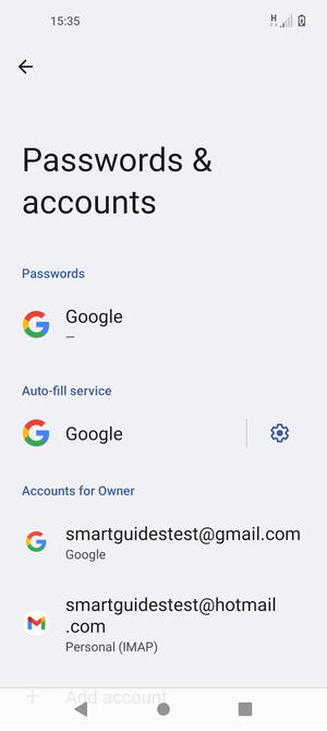 Select your Google account