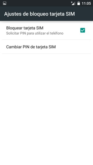 Seleccione Cambiar PIN de tarjeta SIM