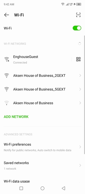 You are now connected to the Wi-Fi network