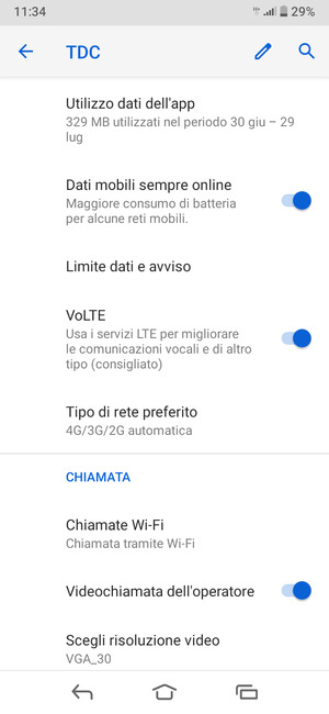 Seleziona Tipo di rete preferito