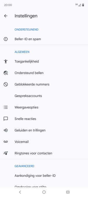 Selecteer Voicemail
