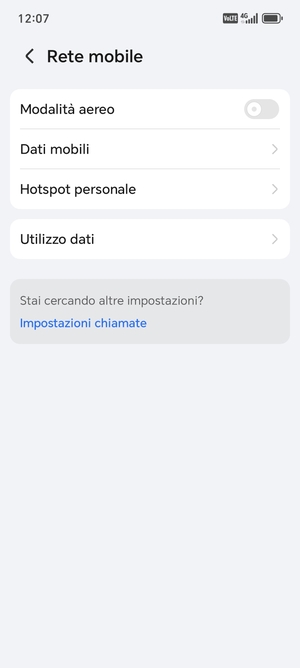 Seleziona Dati mobili
