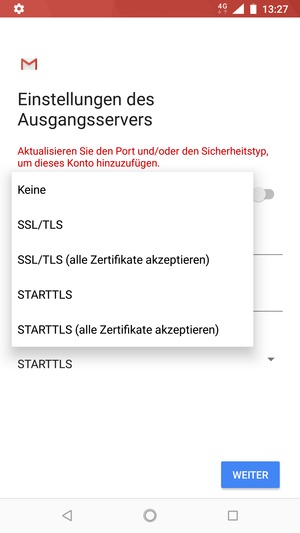 Wählen Sie Keine und WEITER