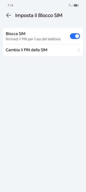 Seleziona  Cambia il PIN della SIM