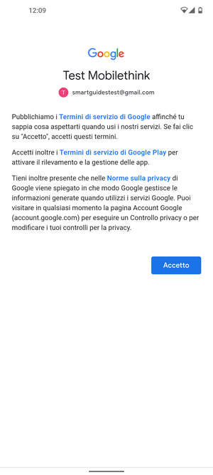 Seleziona Accetto