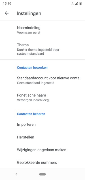 Scroll naar en selecteer Importeren
