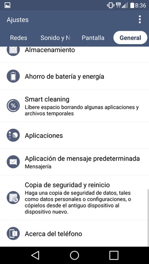Desplácese y seleccione Acerca del teléfono