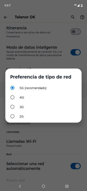 Seleccione la opción deseada