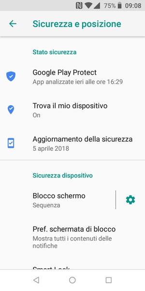 Il tuo telefono è ora protetto dal blocco schermo