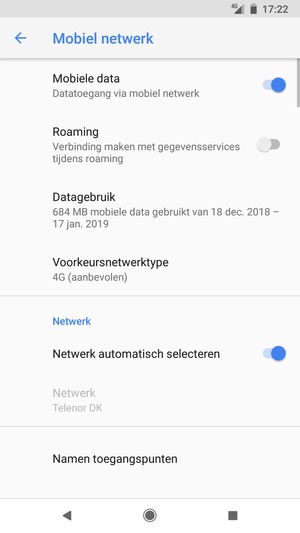 Selecteer Voorkeursnetwerktype