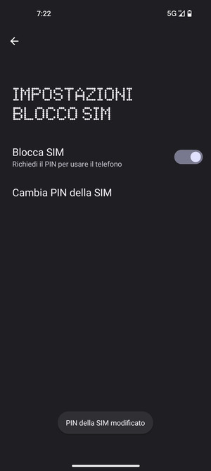 Il tuo PIN della SIM è stato modificato