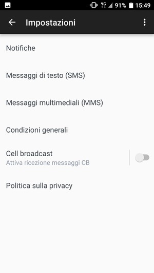Seleziona Messaggi di testo (SMS)