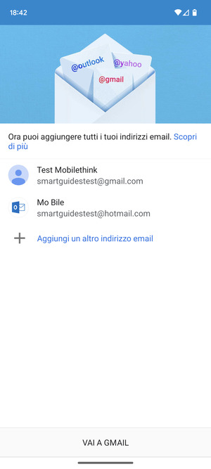 Seleziona VAI A GMAIL