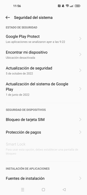 Desplácese y seleccione  Bloqueo de tarjeta SIM