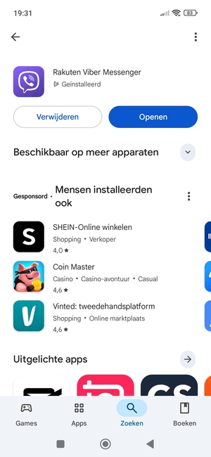 Selecteer Openen
