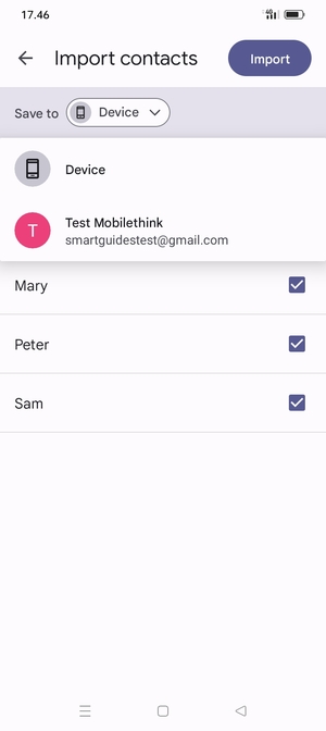 Select your Google account