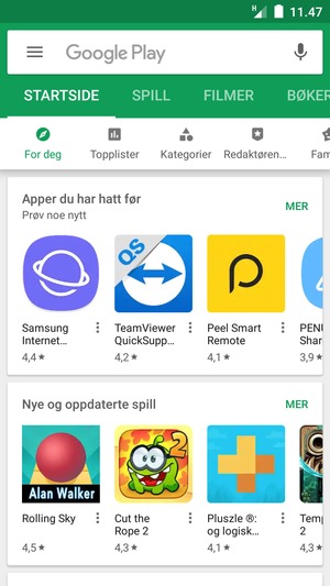 Velg søkefelt