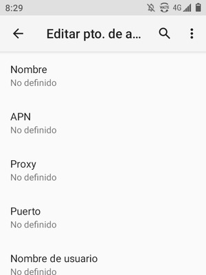 Introduzca la información de MMS