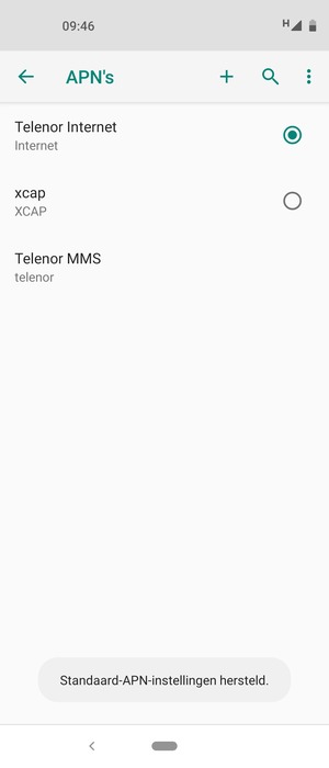 Selecteer Nieuwe APN