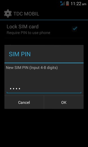 Enter your New SIM PIN and select OK