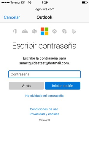 Introduzca su contraseña y seleccione Iniciar sesión