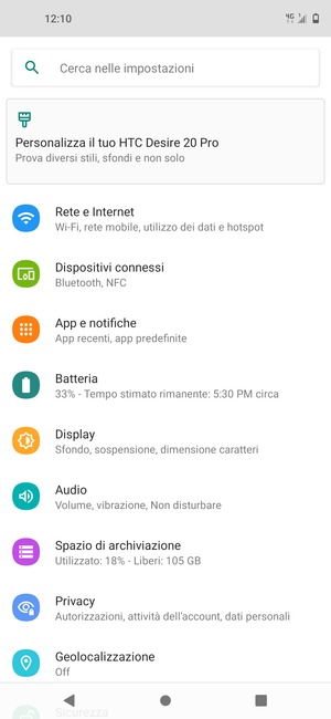 Seleziona Rete e Internet